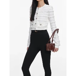 Pointelle diamante cardigan