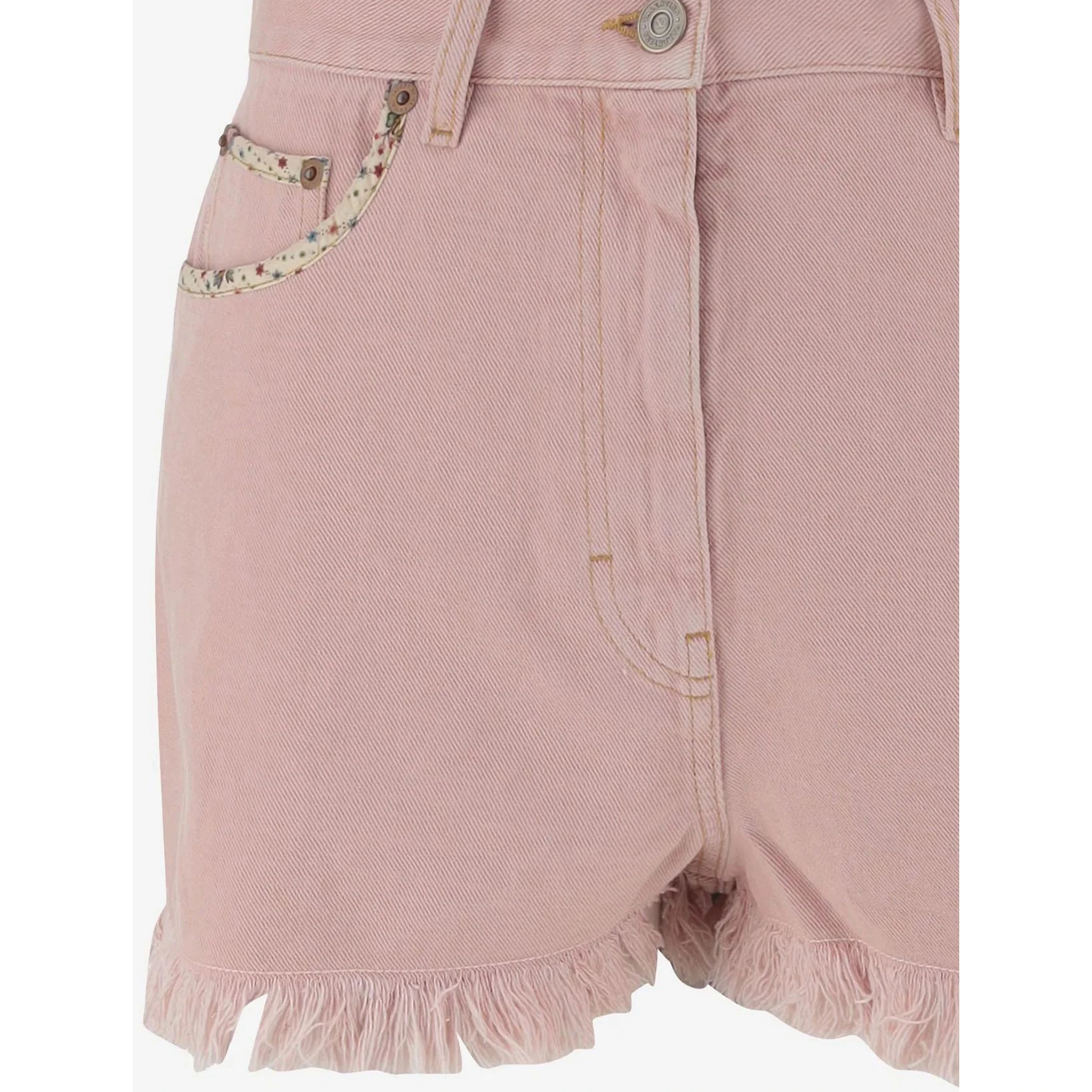 Pink denim shorts
