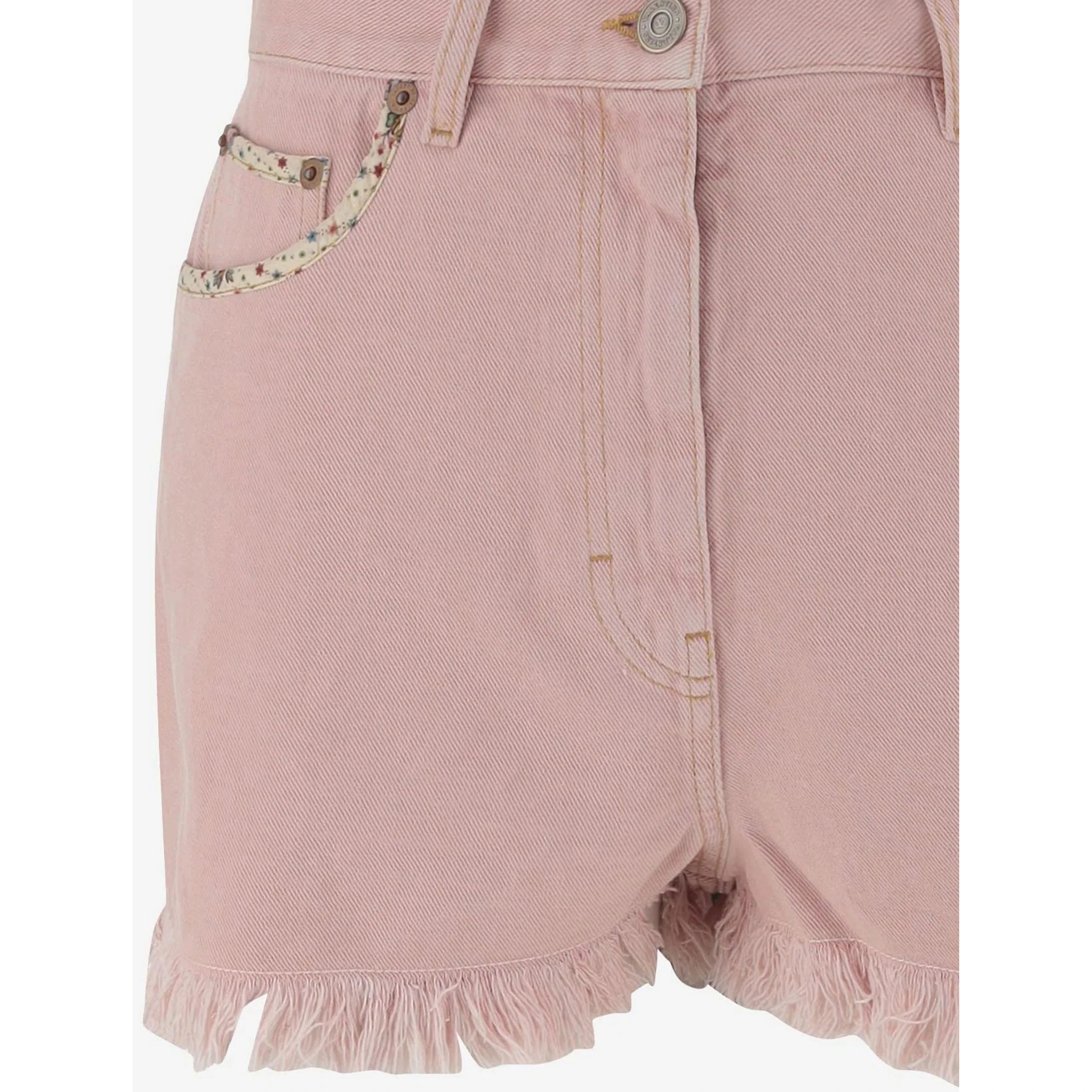 Pink denim shorts