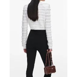 Pointelle diamante cardigan