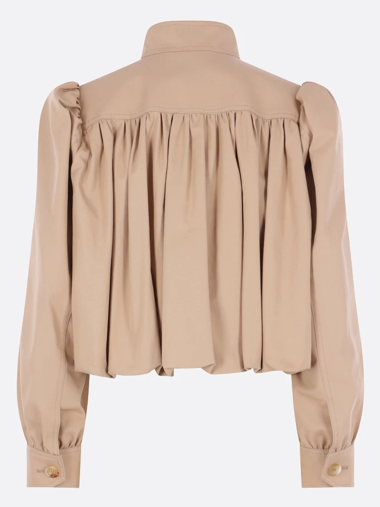 Gathered boule jacket in cotton canvas alternative