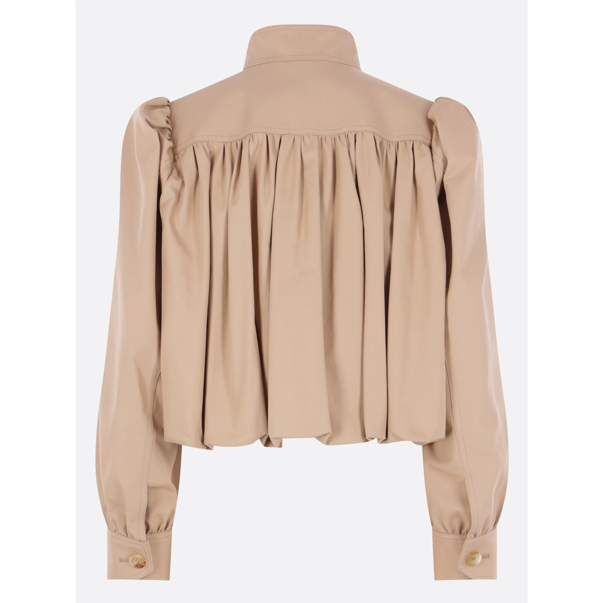 Gathered boule jacket in cotton canvas