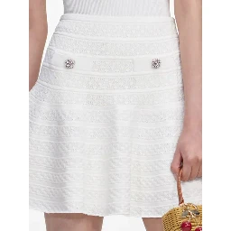 Pointelle mini skirt