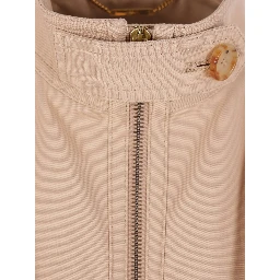 Gathered boule jacket in cotton canvas