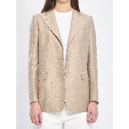 Single-breasted linen blend jacket