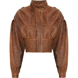 Leather bomber jacket