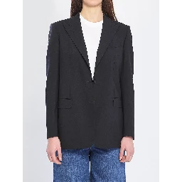 Single-breasted bi-stretch wool jacket