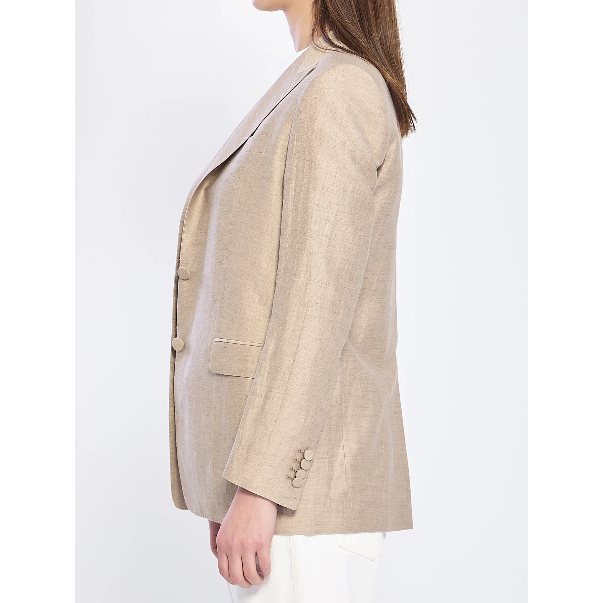 Single-breasted linen blend jacket