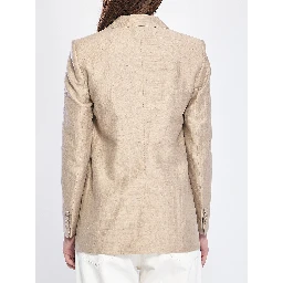 Single-breasted linen blend jacket