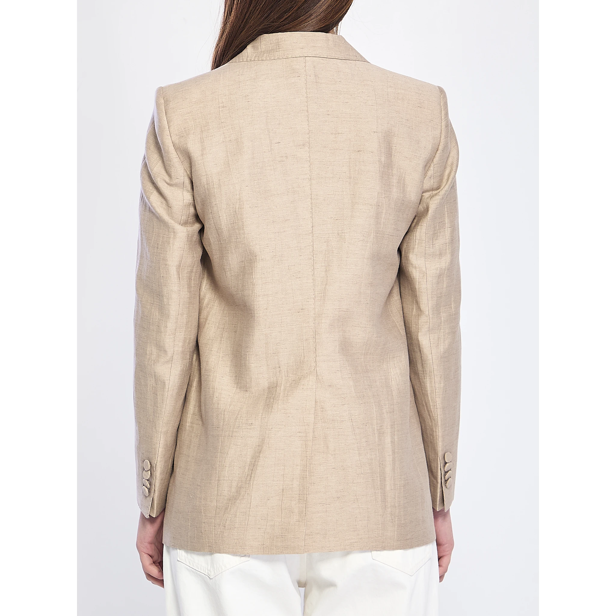 Single-breasted linen blend jacket