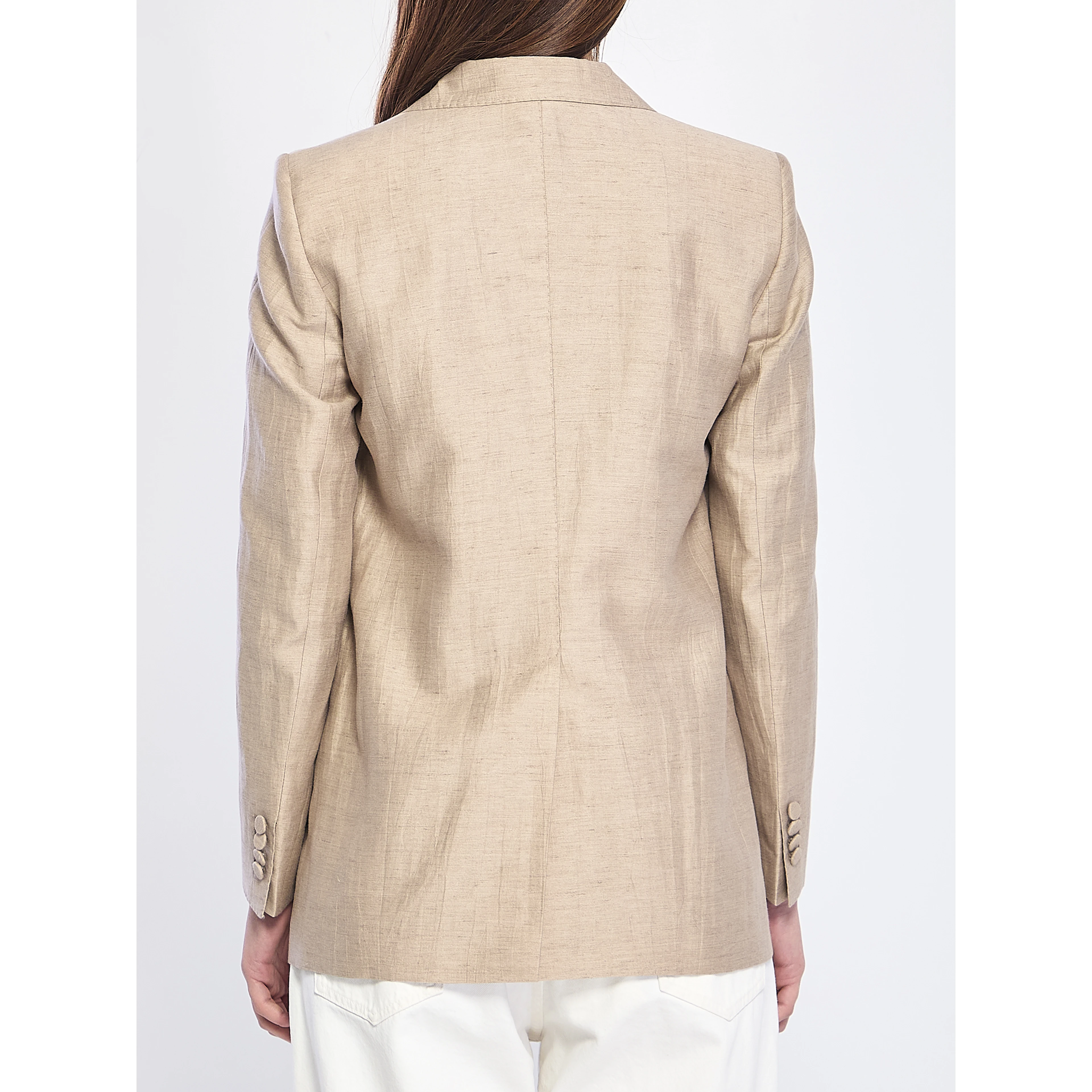 Single-breasted linen blend jacket