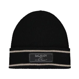 Black Merino Wool Beanie