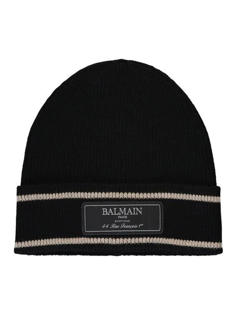 Black Merino Wool Beanie