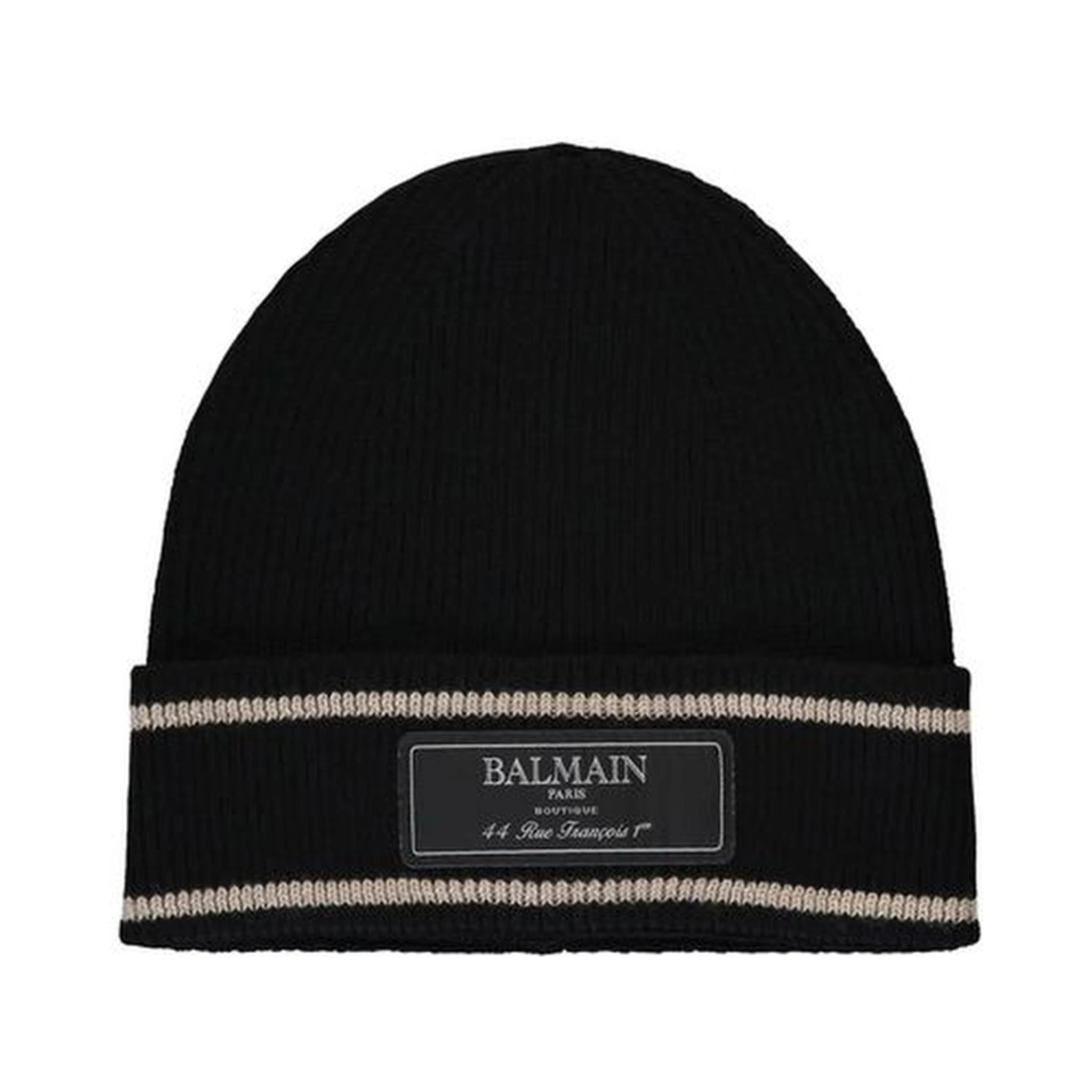 Black Merino Wool Beanie