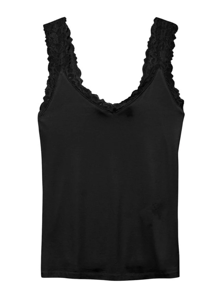 Black Viscose Tank Tops