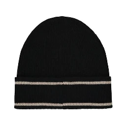 Black Merino Wool Beanie