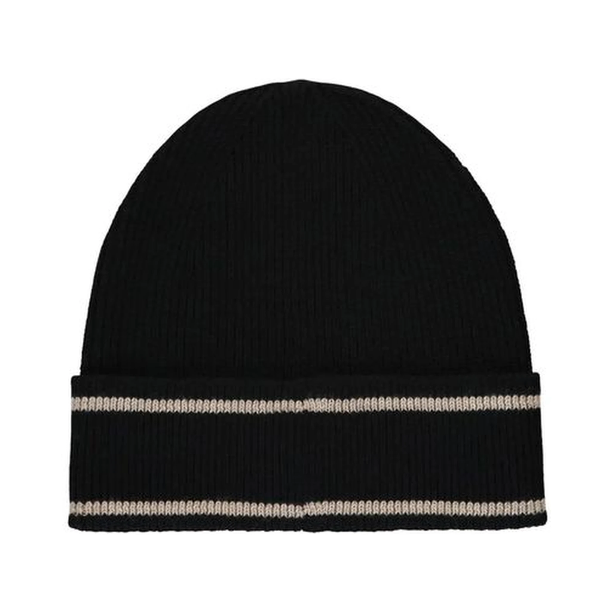 Black Merino Wool Beanie
