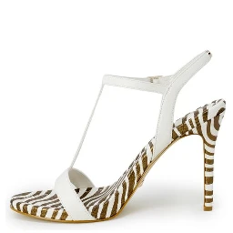 White Leather High Heel Pumps