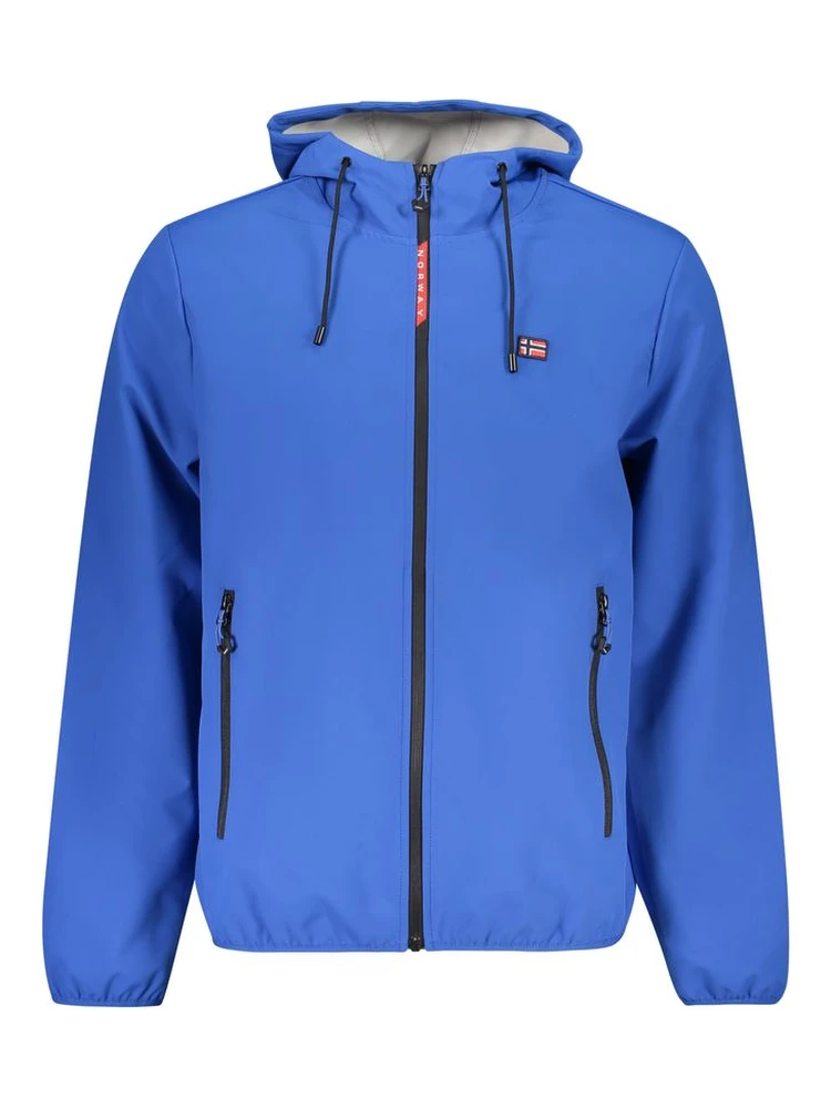 Blu Polyester Men's Jacket