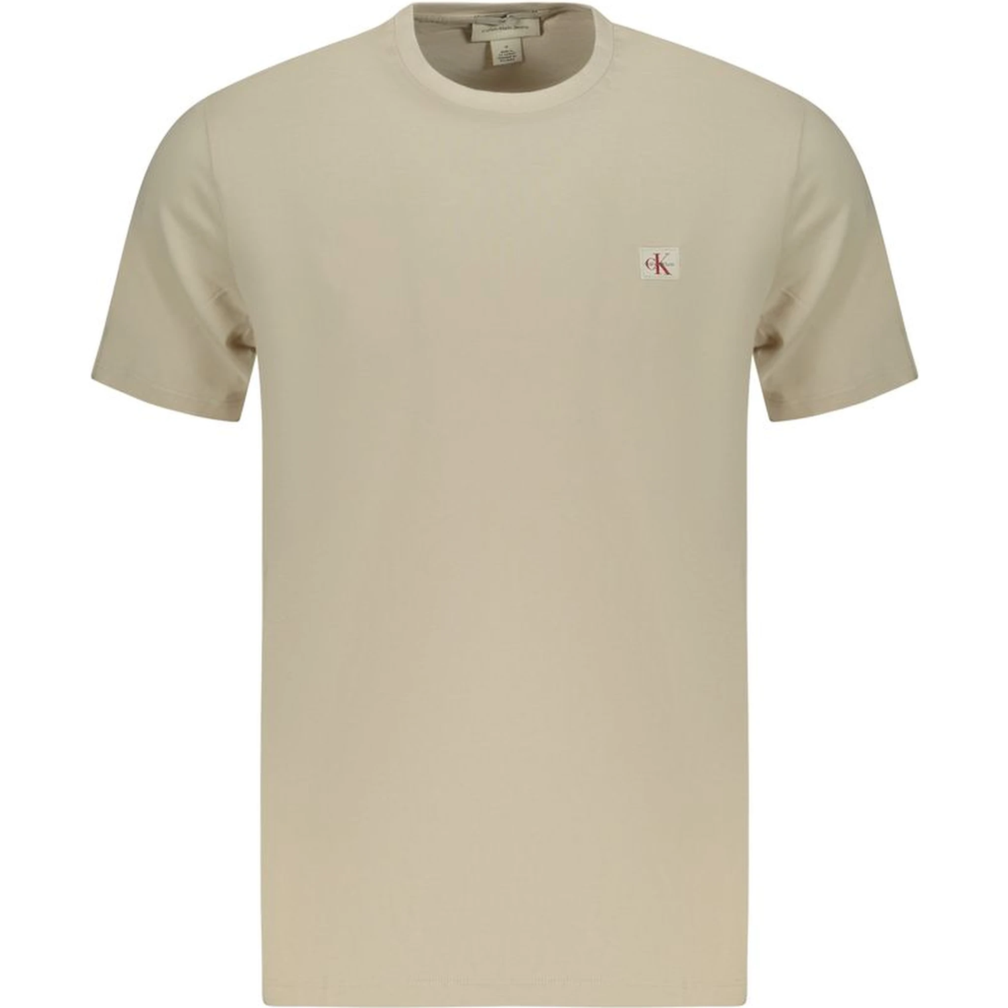 Beige Cotton Men T-Shirt