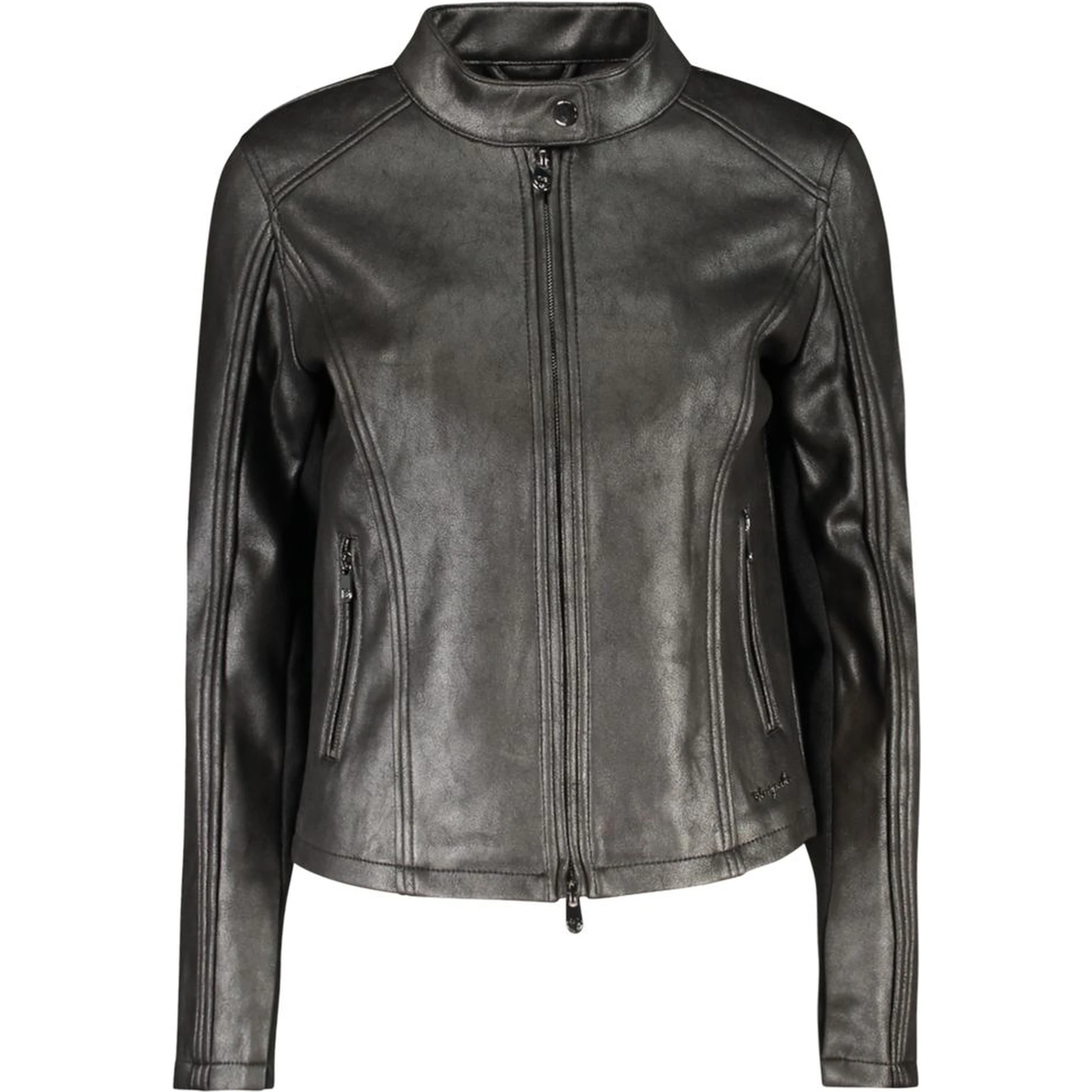 Black Polyester Women Jacket
