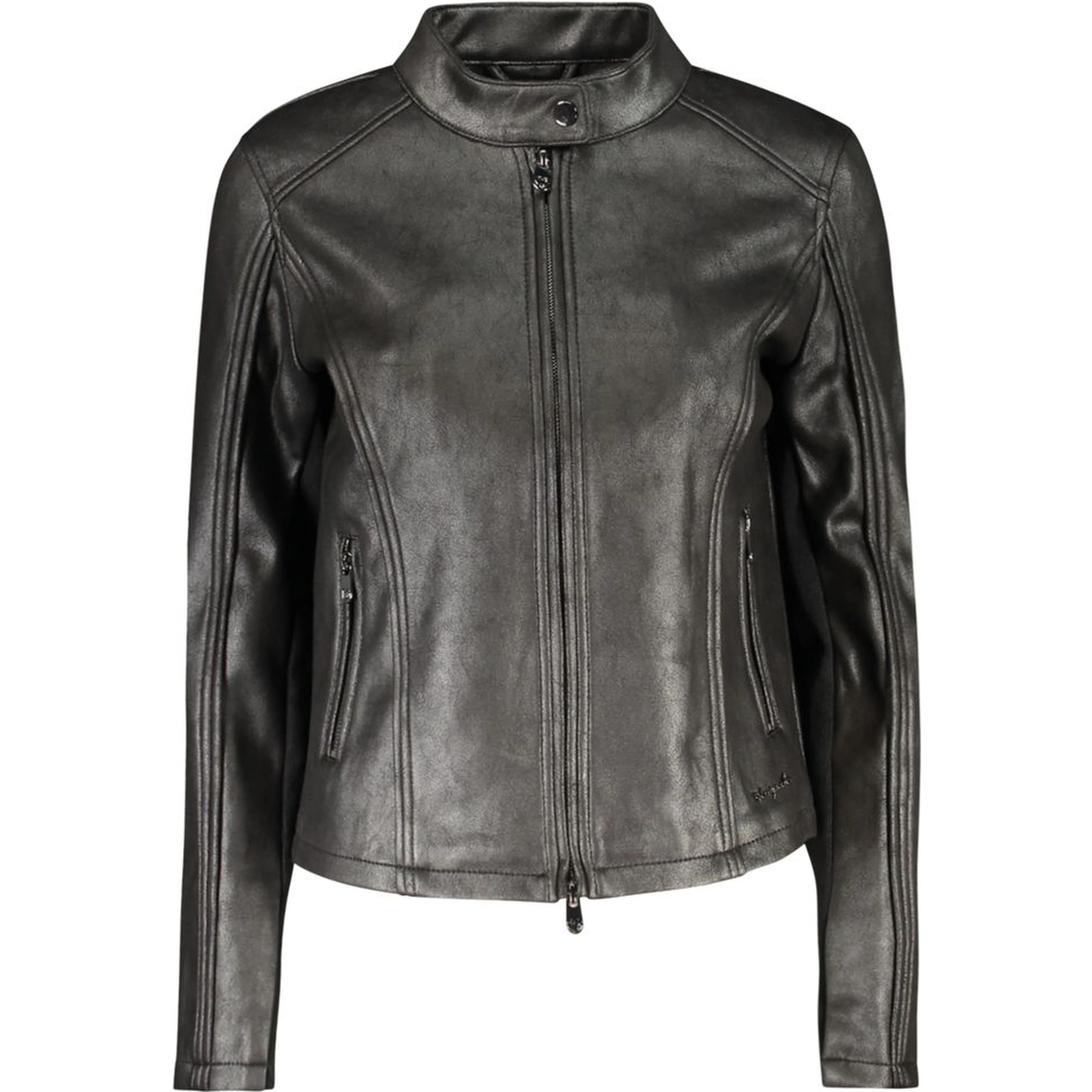 Black Polyester Women Jacket