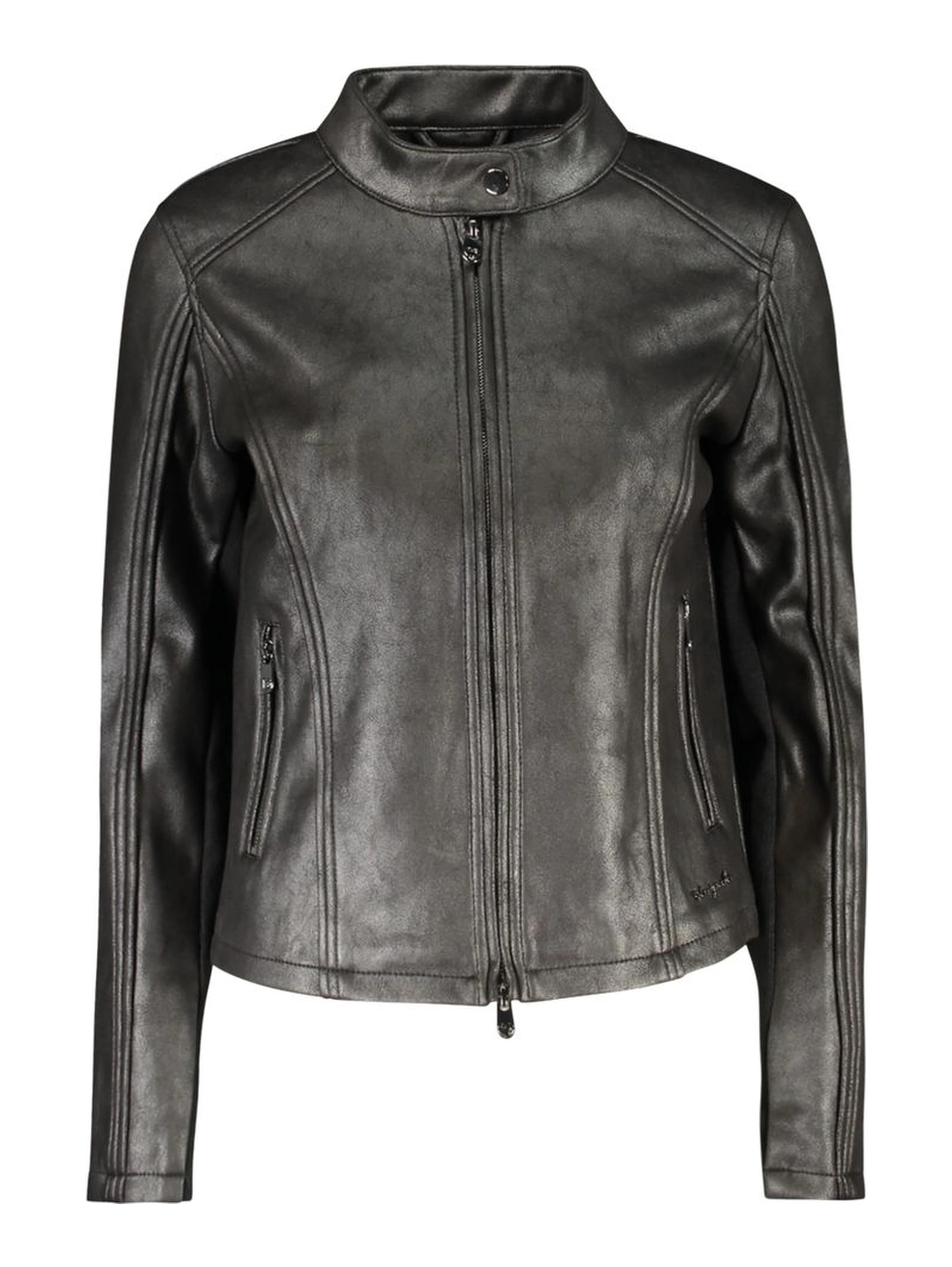 Black Polyester Women Jacket