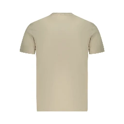 Beige Cotton Men T-Shirt