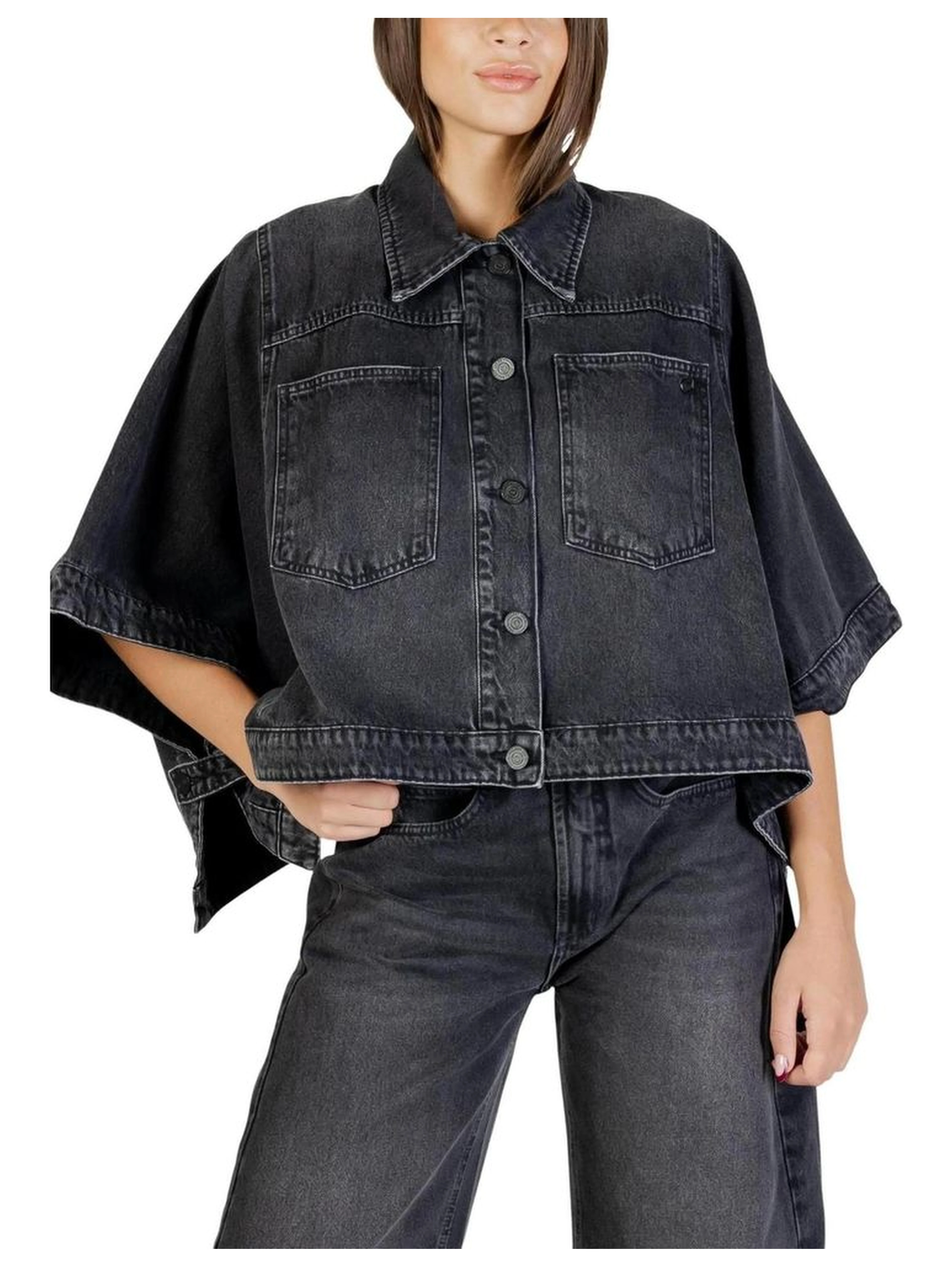 Black Cotton Denim Jacket