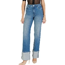 Blue Cotton Bootcut Jeans