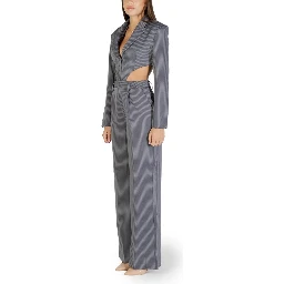 Gray Polyester Jumpsuit