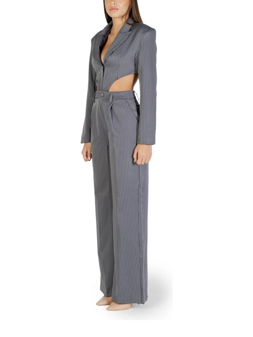 Gray Polyester Jumpsuit