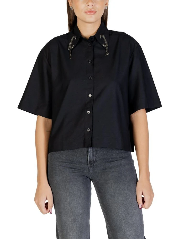 Black Viscose Shortsleeve Shirt