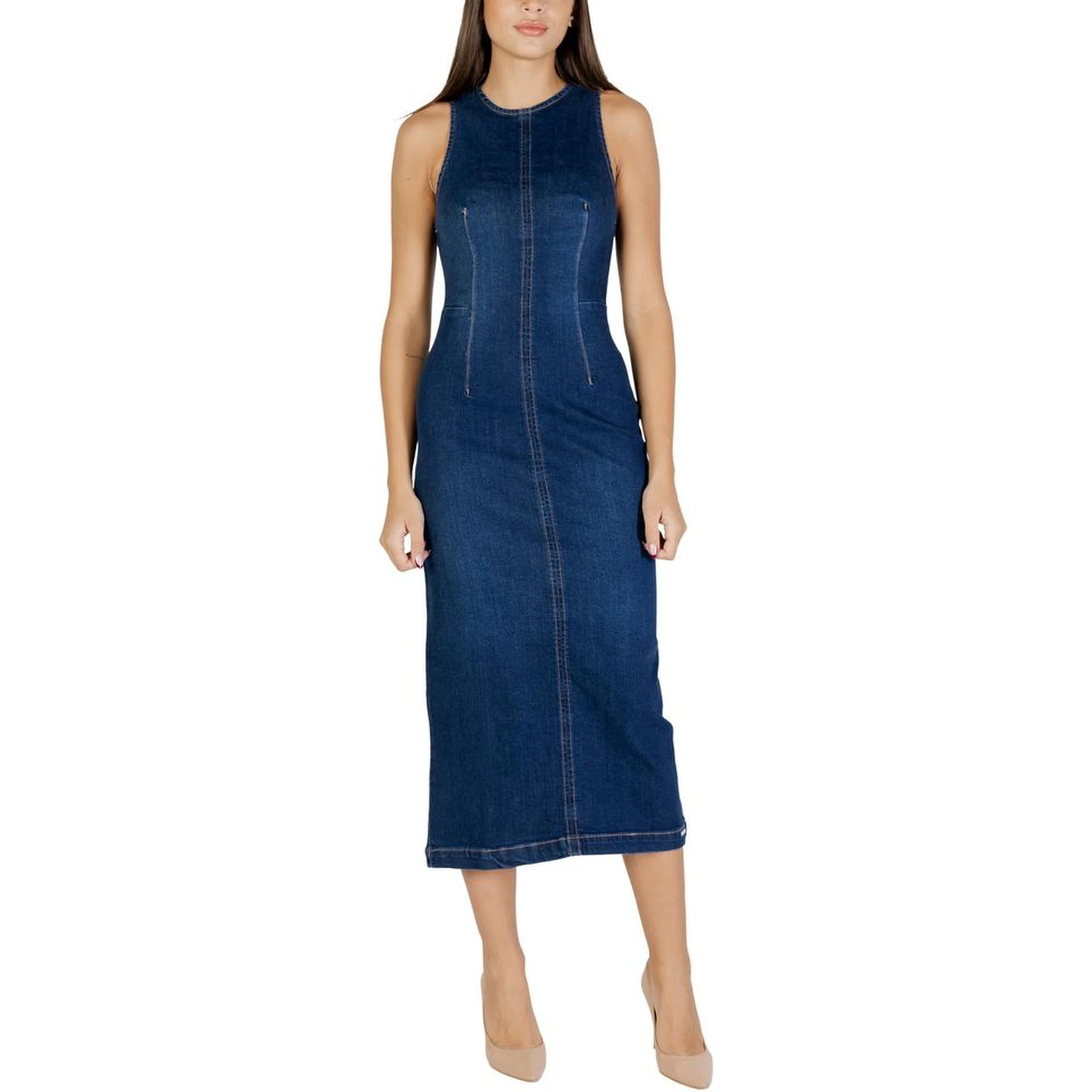 Blue Cotton Long Dress