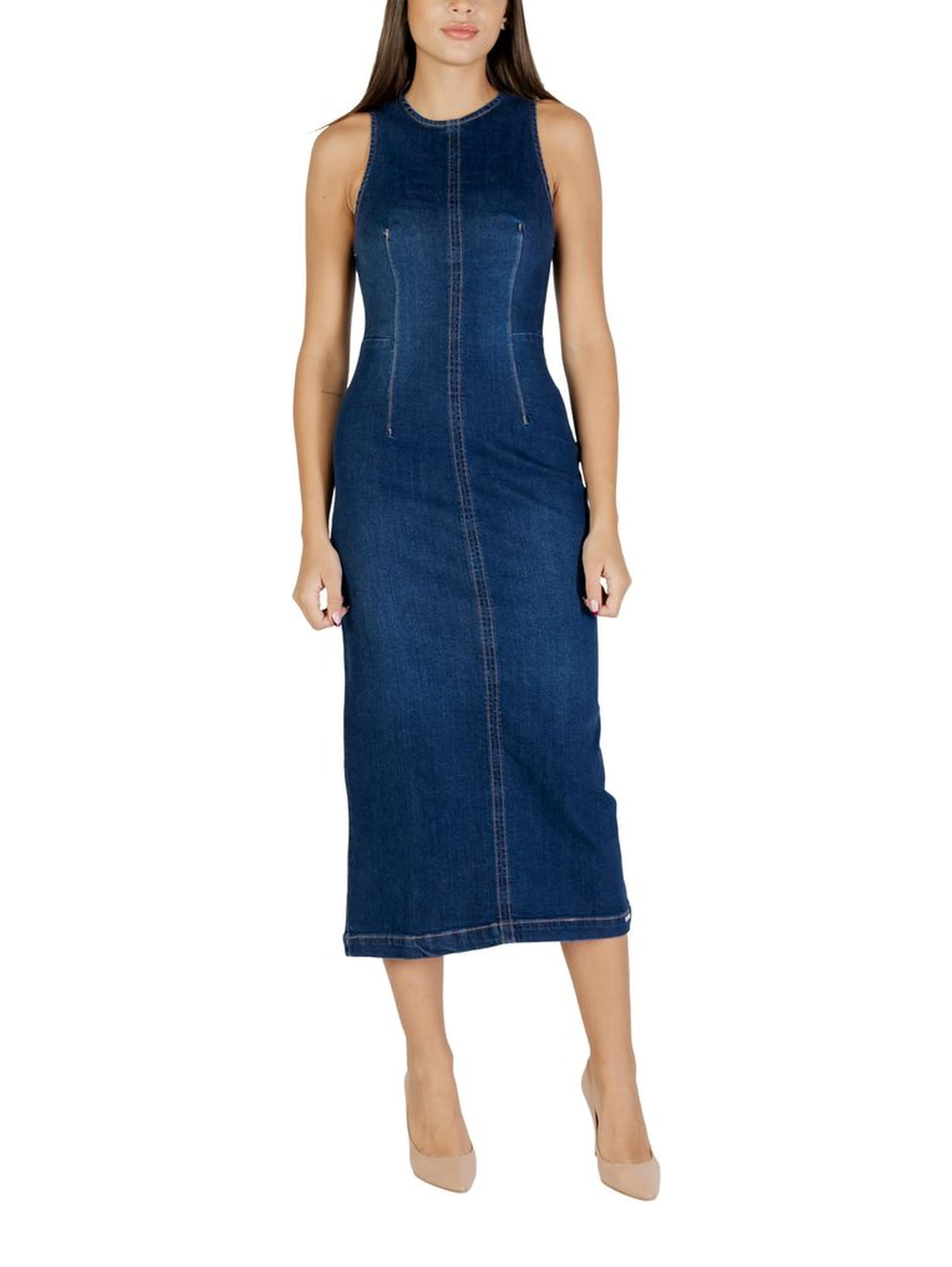 Blue Cotton Long Dress