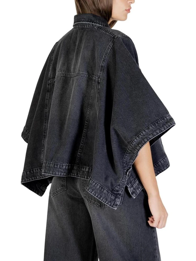 Black Cotton Denim Jacket