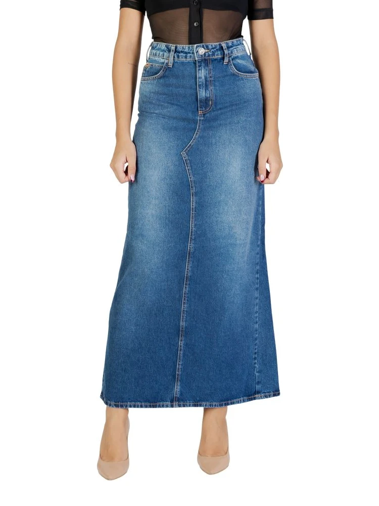 Blue Cotton Long Skirt