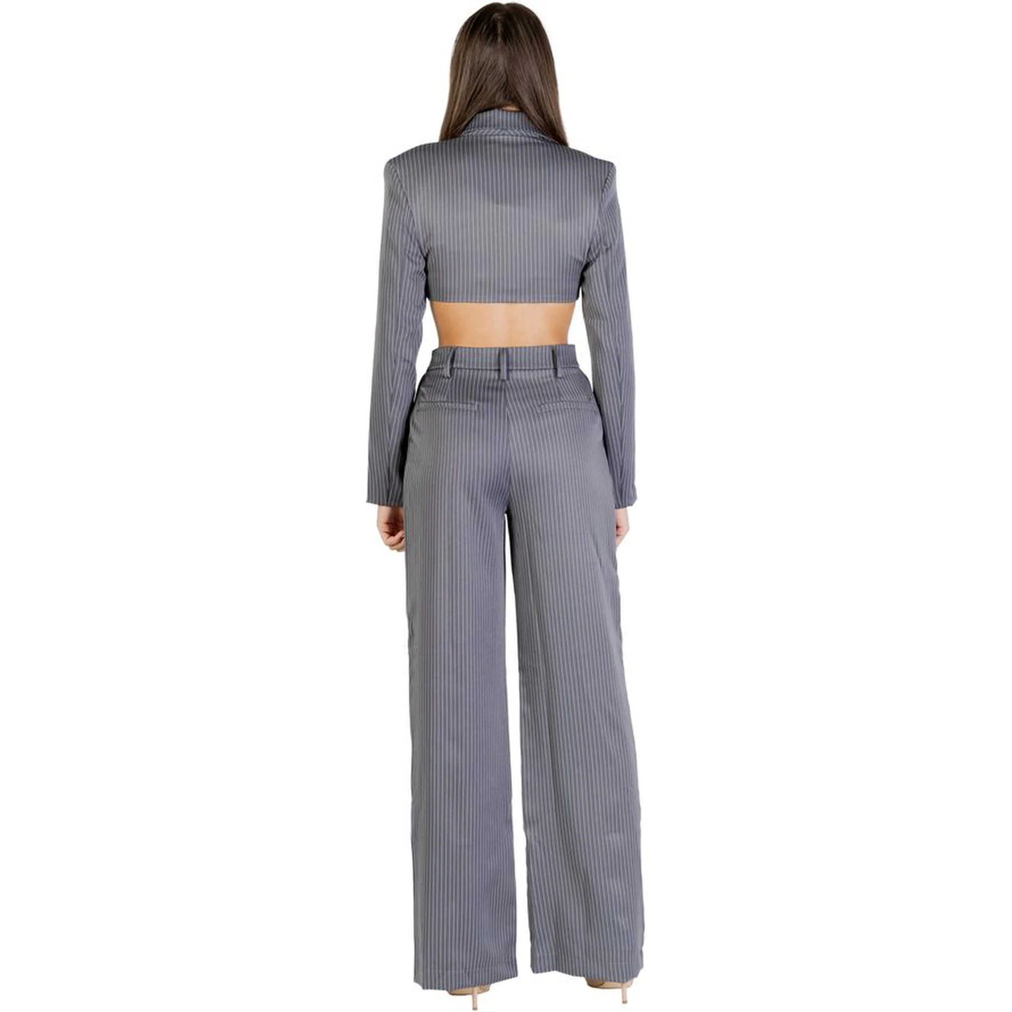 Gray Polyester Jumpsuit