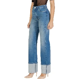 Blue Cotton Bootcut Jeans