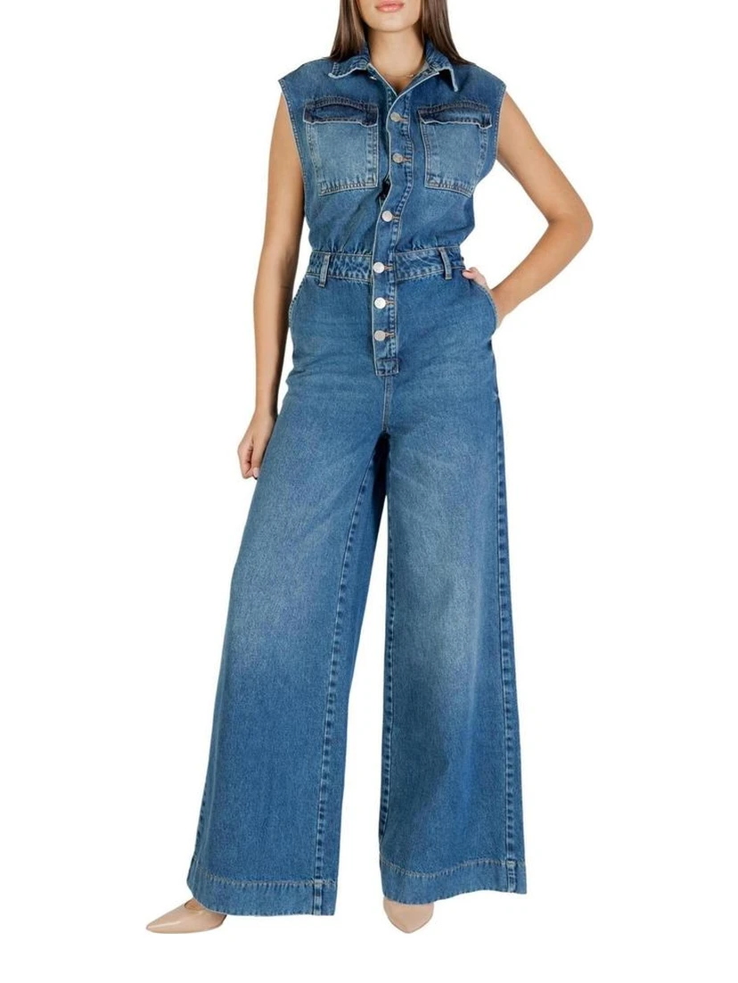 Blue Cotton Jumpsuit