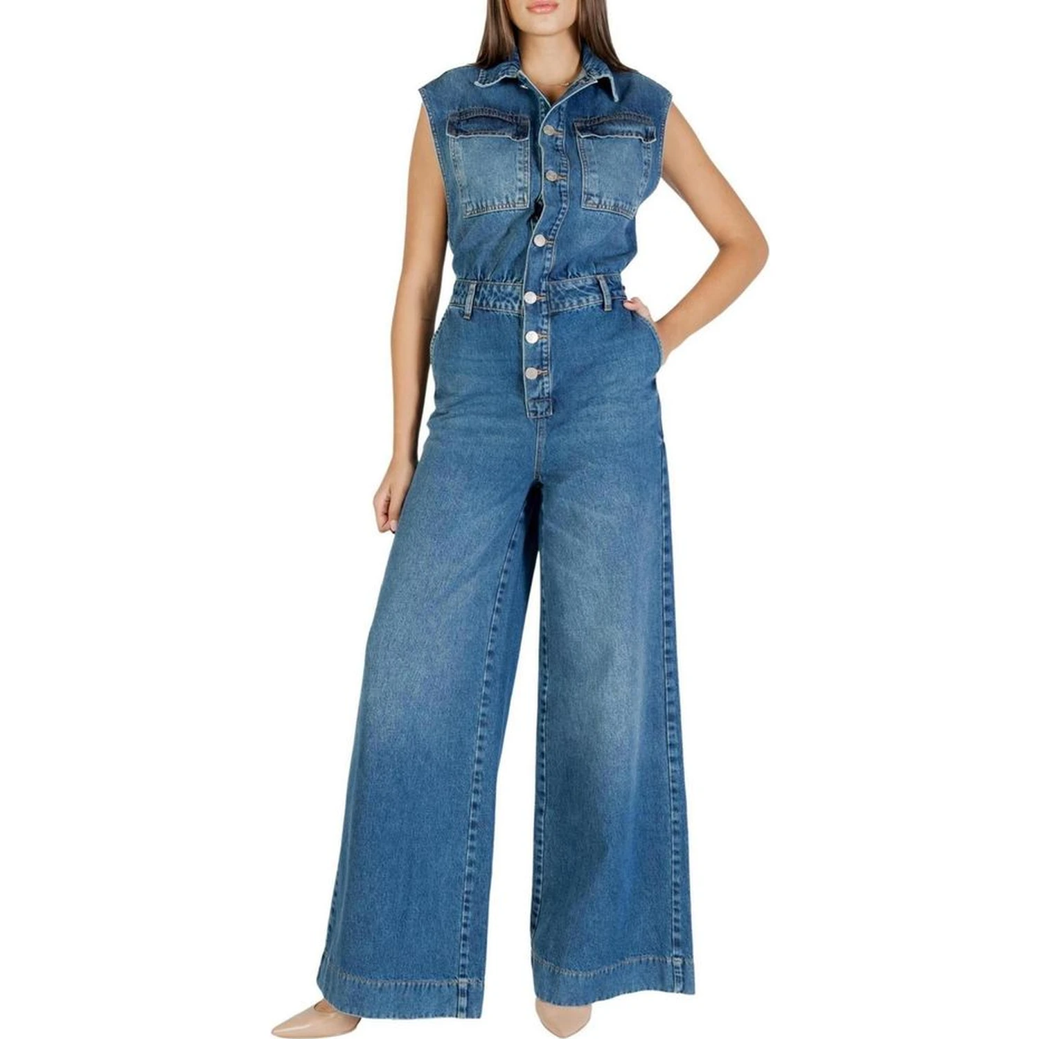 Blue Cotton Jumpsuit