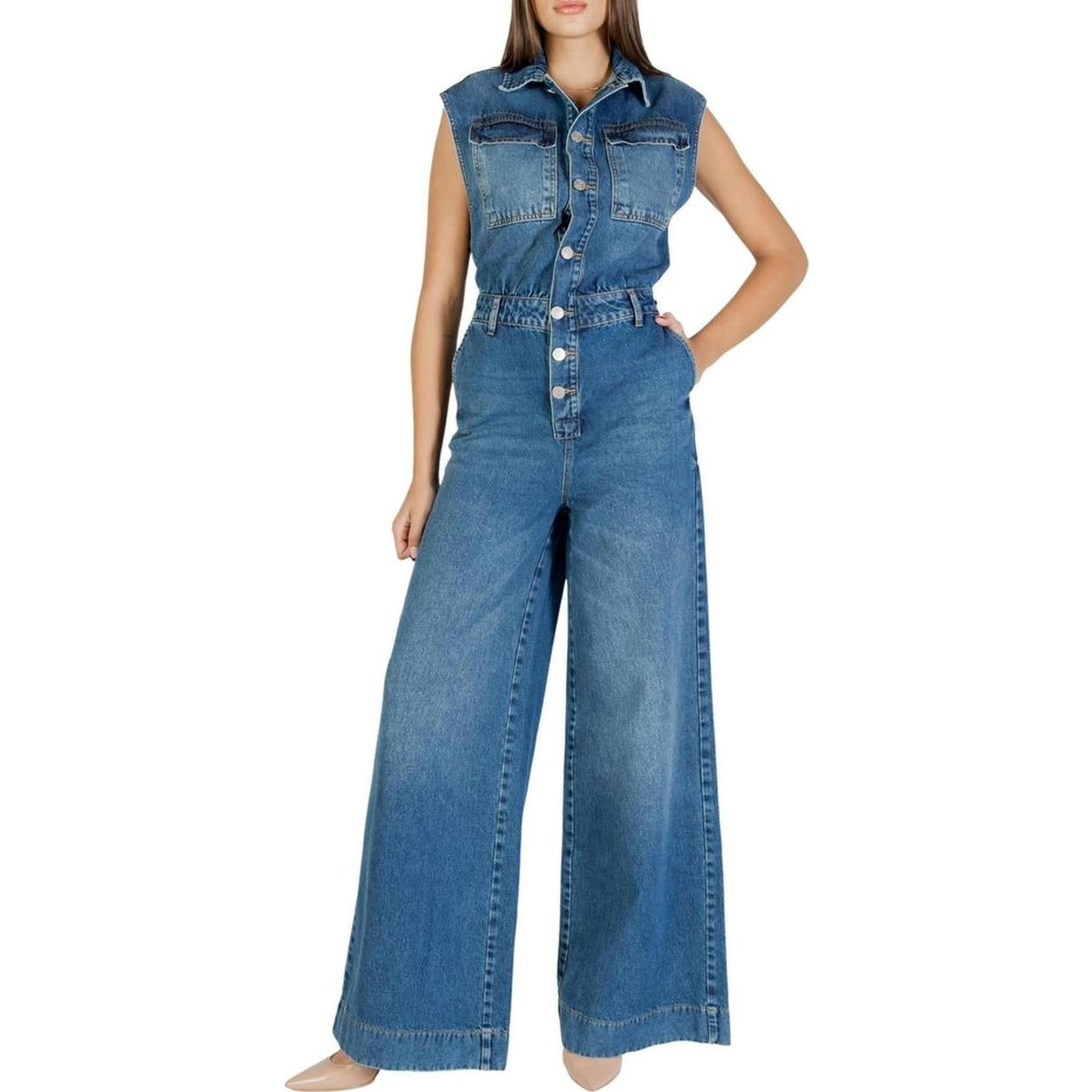 Blue Cotton Jumpsuit