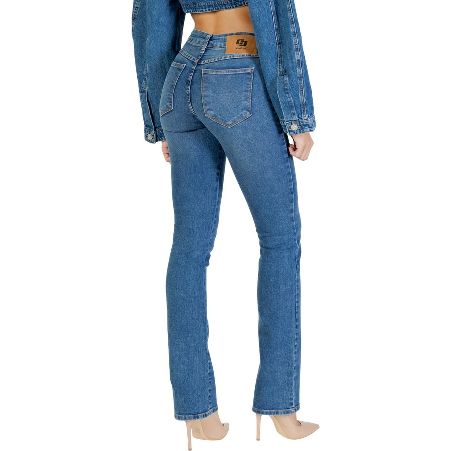 Blue Cotton Skinny Jeans