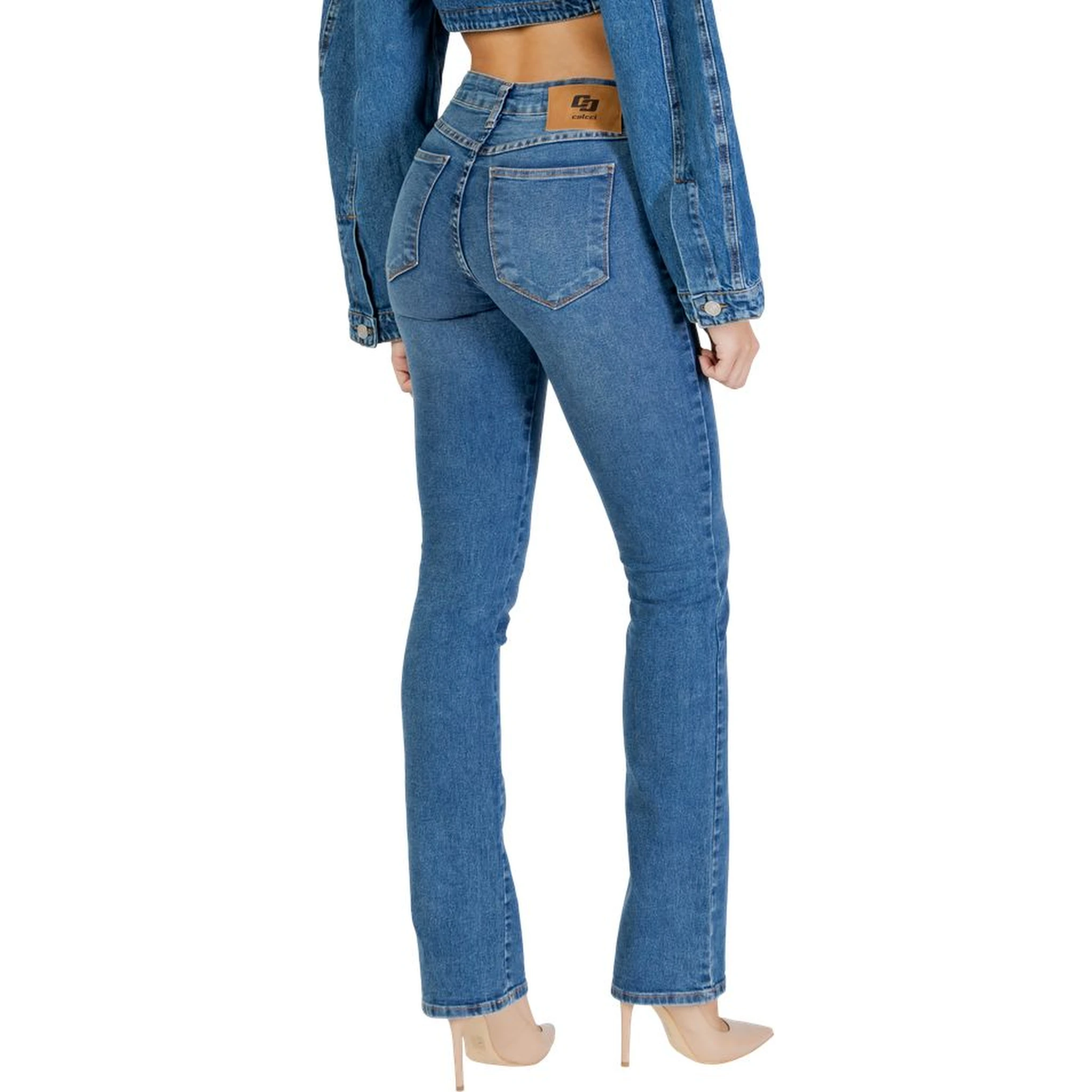 Blue Cotton Skinny Jeans