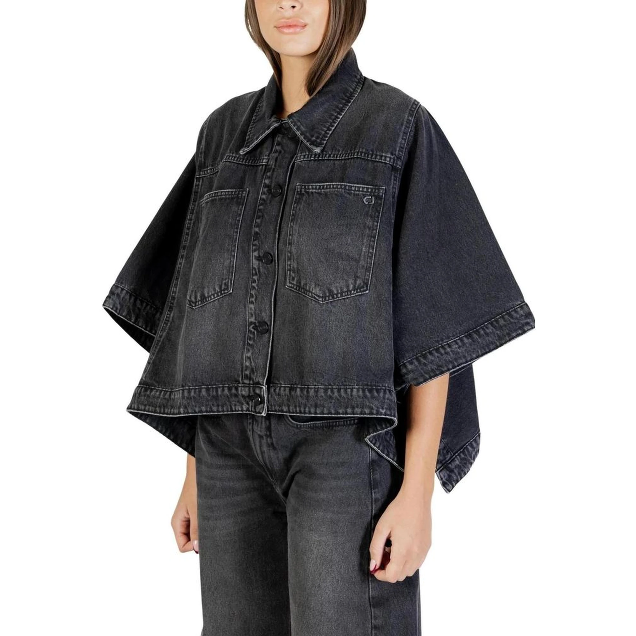 Black Cotton Denim Jacket