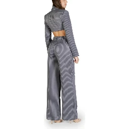 Gray Polyester Jumpsuit