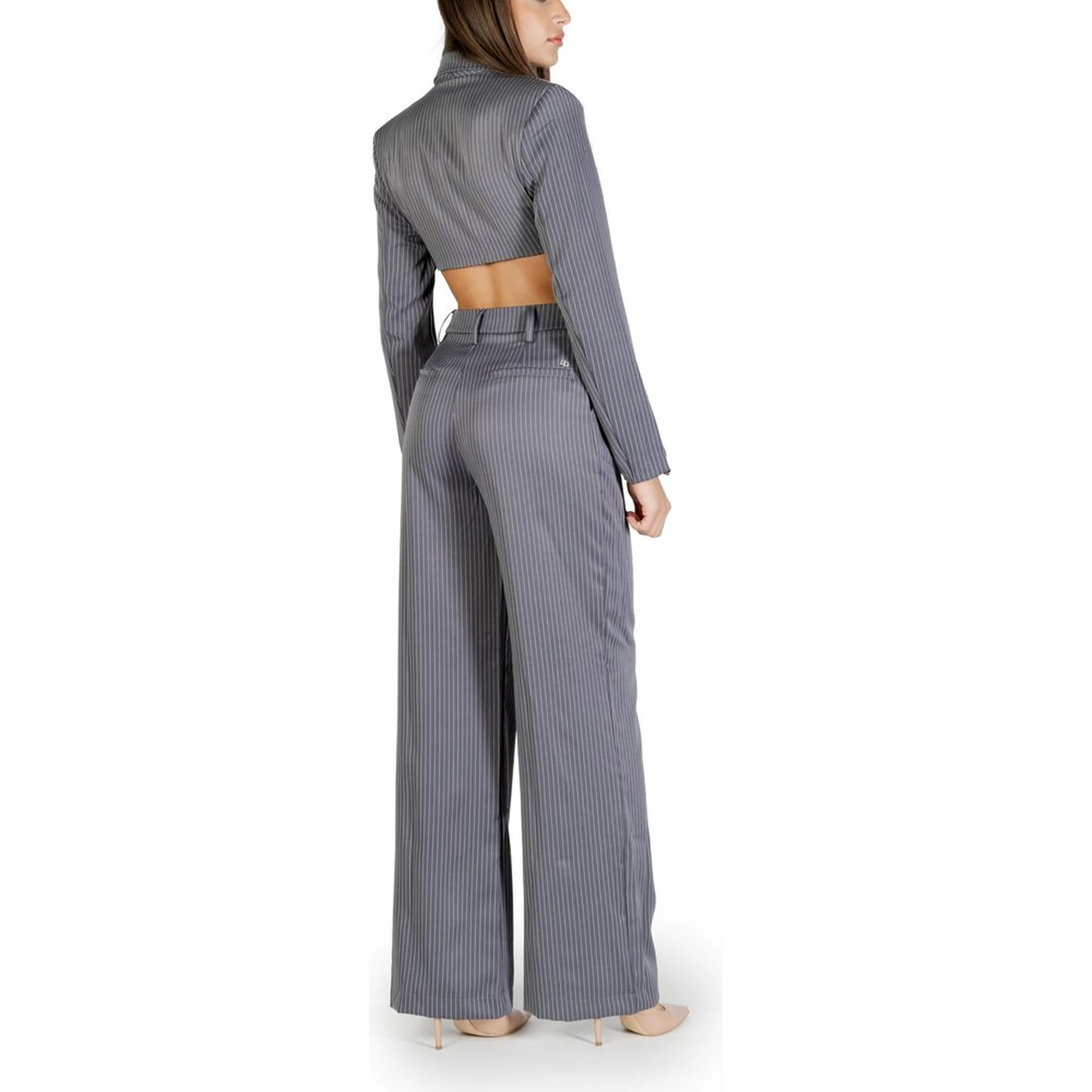Gray Polyester Jumpsuit