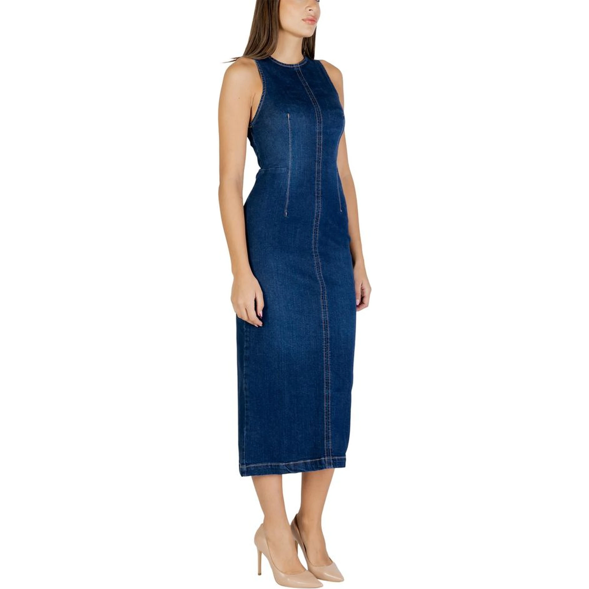 Blue Cotton Long Dress
