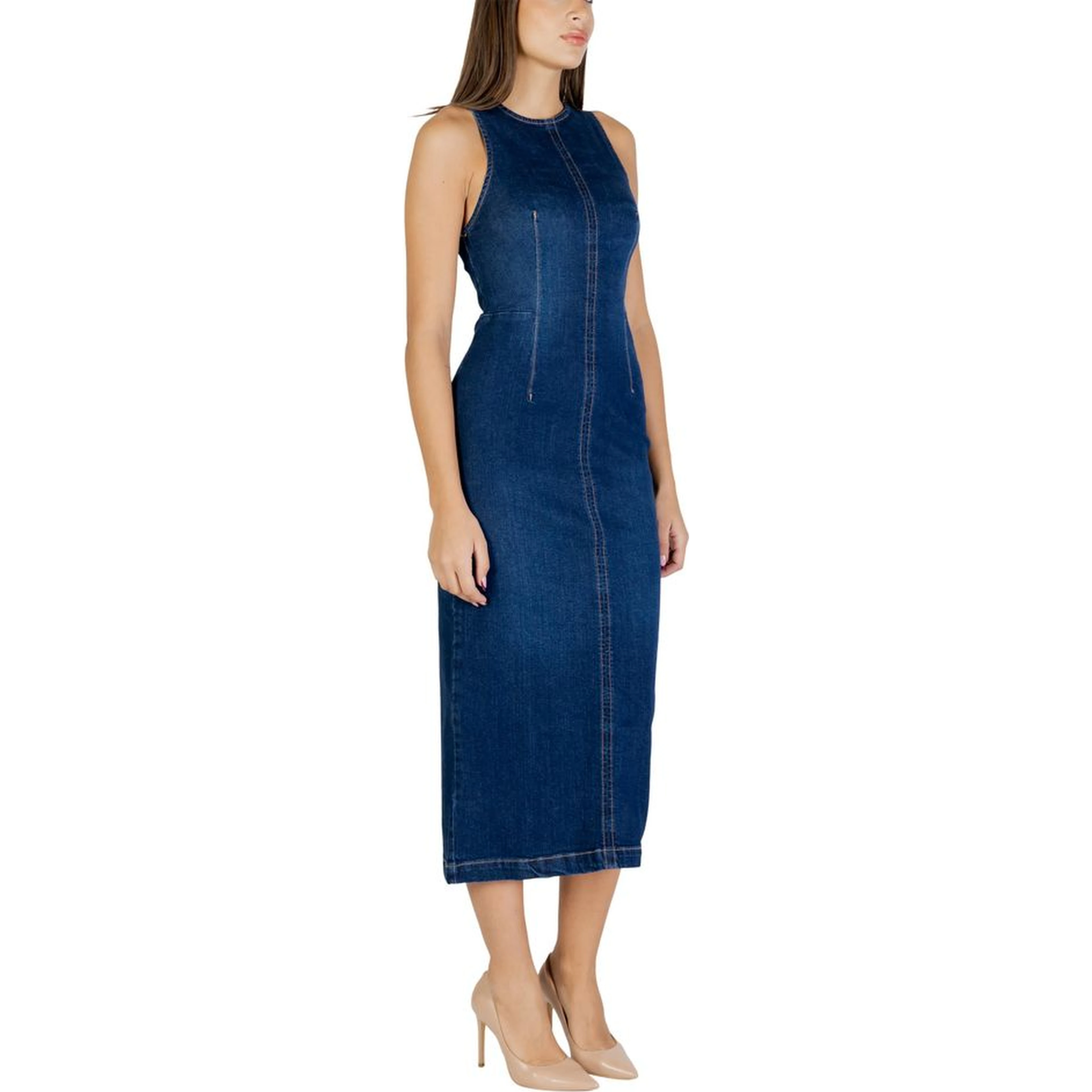 Blue Cotton Long Dress