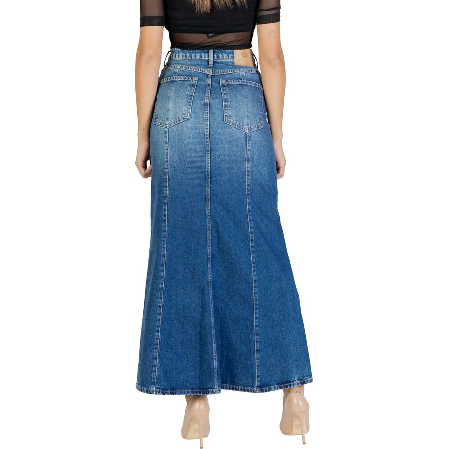 Blue Cotton Long Skirt